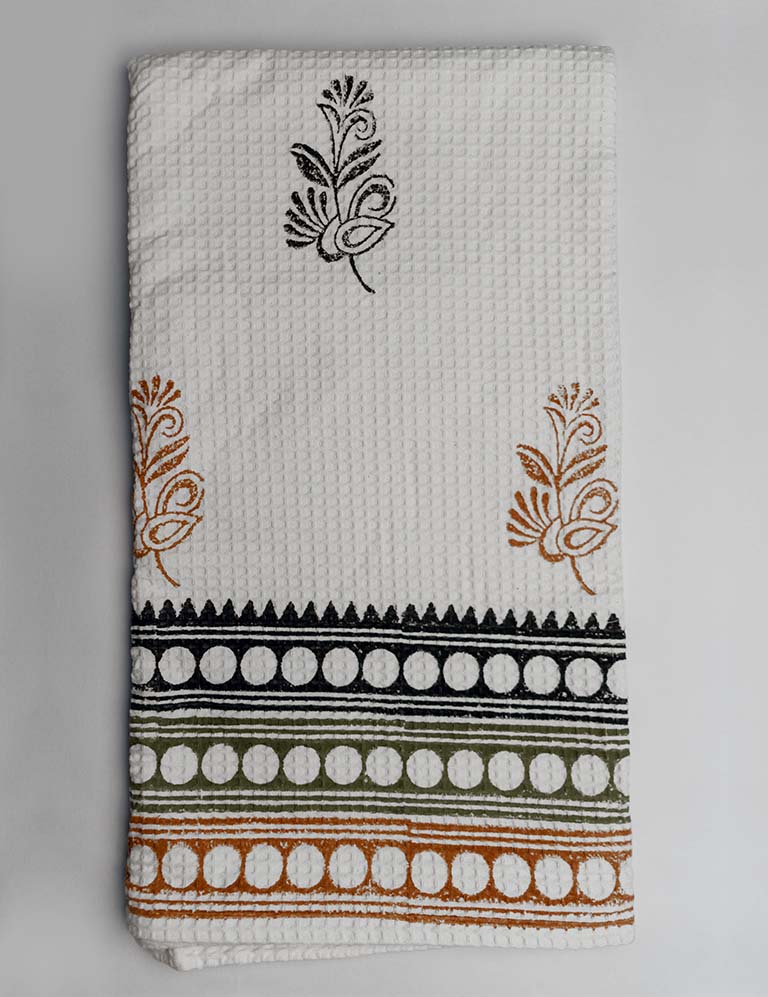 Indian Motifs Waffle Bath Sheet