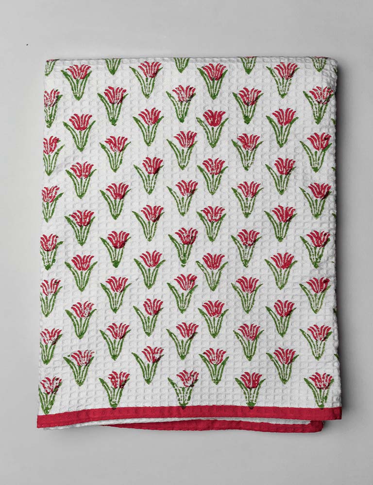 Tulips Waffle Bath Sheet