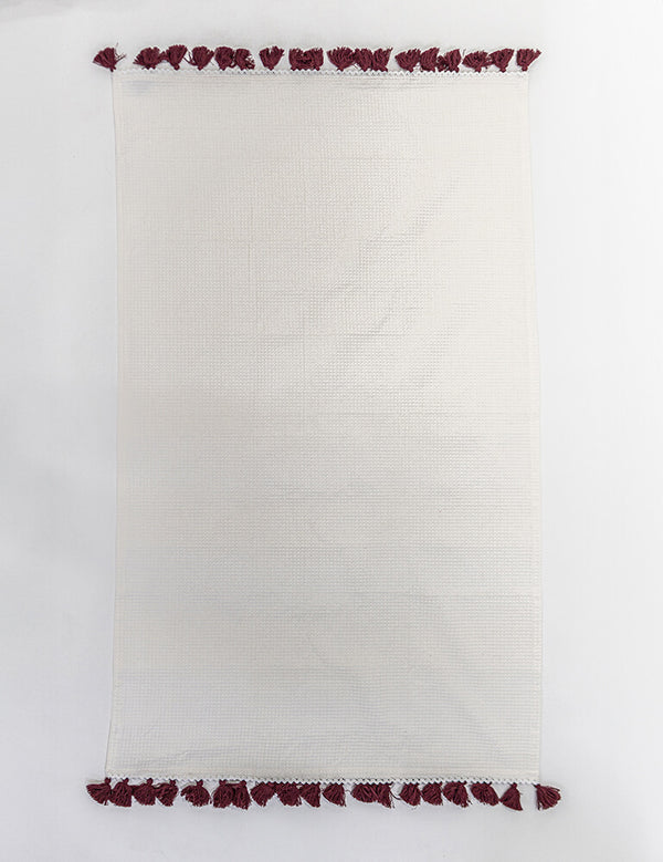 Tassel with Lace Waffle Bath Sheet