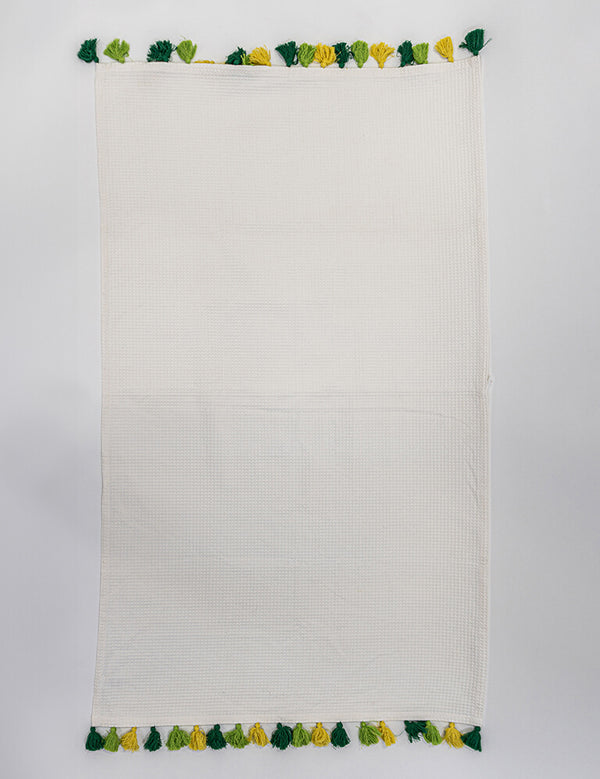 Tassel with Lace Waffle Bath Sheet