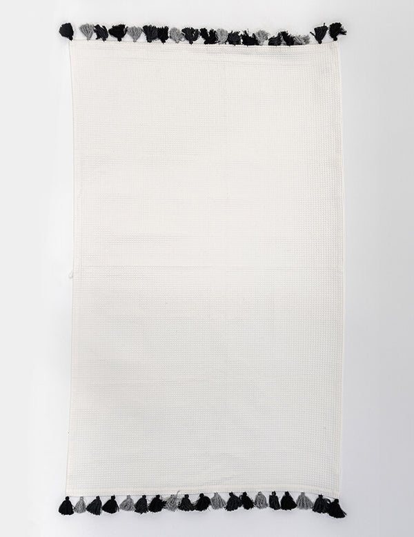 Tassel with Lace Waffle Bath Sheet