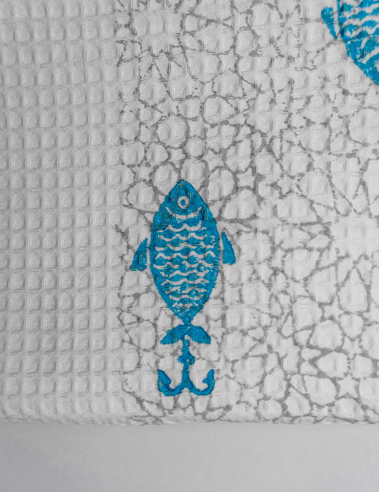 Floating Fish Waffle Bath Sheet